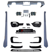 CONVERSION UPGRADE FACELIFT OLD TO NEW BODY KIT for Volkswagen Multivan T6.1 Facelift 2019 - 2024 to Transporter T6.1 Facelift 2019 - 2024
Set includes:

Front Lower Bumper
Side Skirts
Rear Diffuser
Exhaust Tips
Material: Plastic

NOTE: Professional installation is required.
