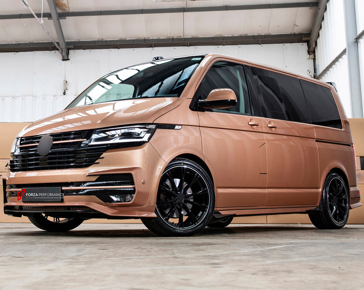 CONVERSION UPGRADE FACELIFT OLD TO NEW BODY KIT for Volkswagen Multivan T6.1 Facelift 2019 - 2024 to Transporter T6.1 Facelift 2019 - 2024
Set includes:

Front Lower Bumper
Side Skirts
Rear Diffuser
Exhaust Tips
Material: Plastic

NOTE: Professional installation is required.