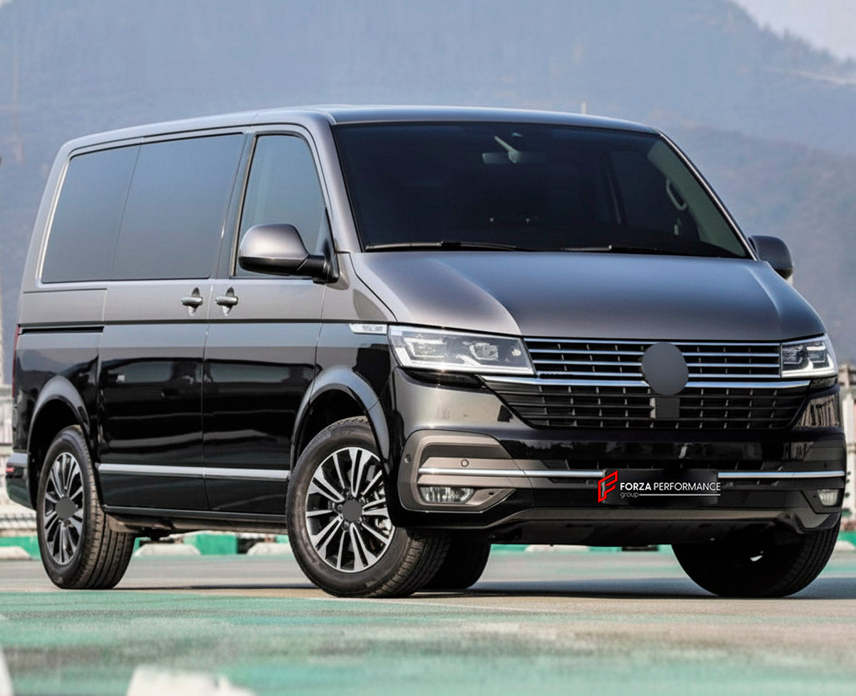CONVERSION UPGRADE FACELIFT OLD TO NEW BODY KIT for Volkswagen Multivan T6.1 Facelift 2019 - 2024 to Transporter T6.1 Facelift 2019 - 2024
Set includes:

Front Lower Bumper
Side Skirts
Rear Diffuser
Exhaust Tips
Material: Plastic

NOTE: Professional installation is required.