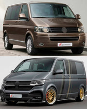 CONVERSION UPGRADE FACELIFT OLD TO NEW BODY KIT for Volkswagen Transporter T5.1 Facelift 2010 - 2015 to Transporter T6.1 Facelift 2019 - 2024
Set includes:

Front Bumper Assembly
Front Grille
Hood Bonnet
Front Fenders
Rear Bumper Assembly
Rear Diffuser
Material: Plastic

NOTE: Professional installation is required.