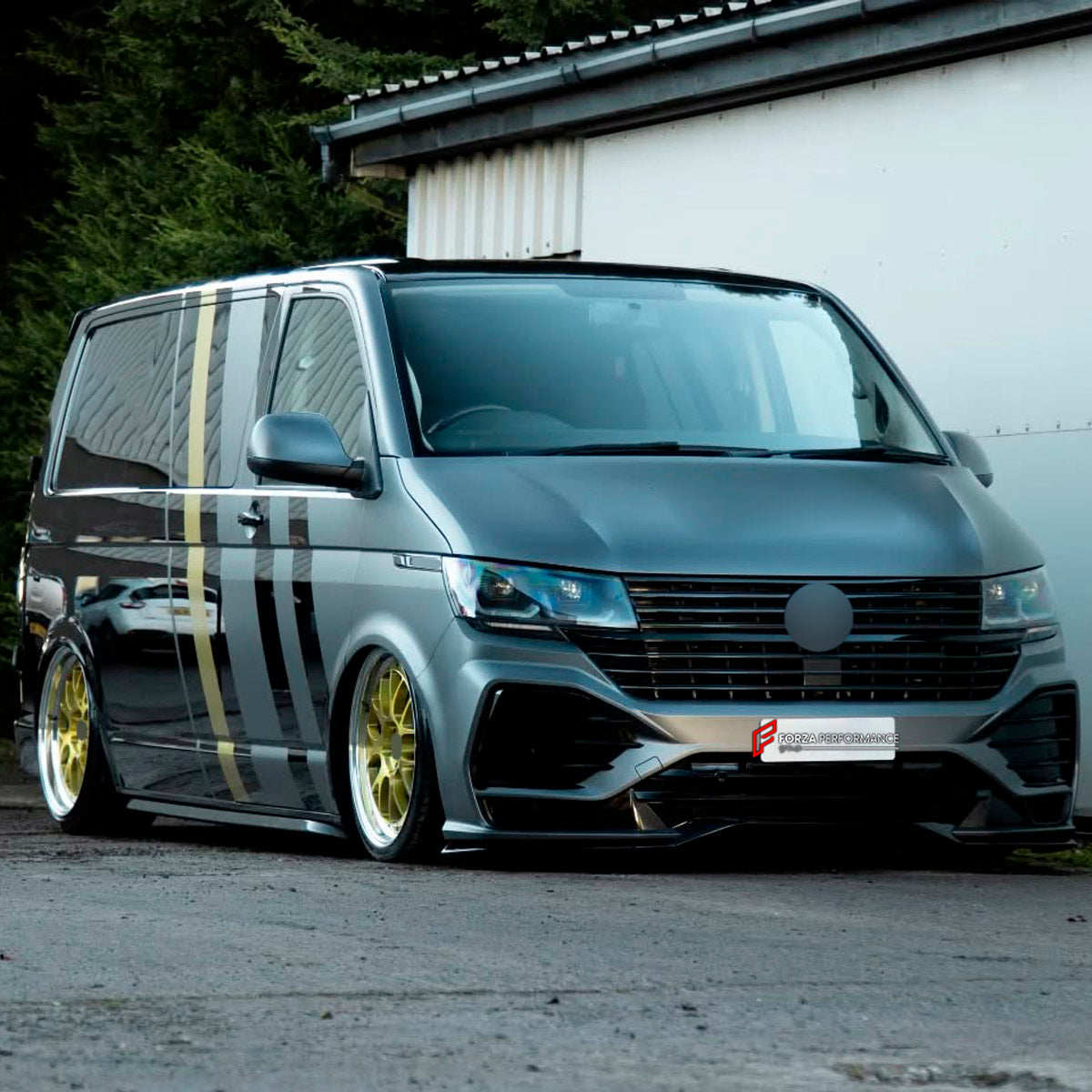 CONVERSION UPGRADE FACELIFT OLD TO NEW BODY KIT for Volkswagen Transporter T5.1 Facelift 2010 - 2015 to Transporter T6.1 Facelift 2019 - 2024
Set includes:

Front Bumper Assembly
Front Grille
Hood Bonnet
Front Fenders
Rear Bumper Assembly
Rear Diffuser
Material: Plastic

NOTE: Professional installation is required.