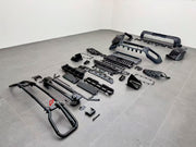 CONVERSION BODY KIT with FRONT BUMPER GRILLE PROTECTOR BULL BAR GUARD for MERCEDES BENZ G CLASS W465 2024+ to G63 AMG W465 2025+

Set includes:

Front Bumper Assembly
Front Skid Plate
Front Fender Liners

Front Grille&nbsp;
Bull Bar

Material: Plastic + Aluminium

NOTE: Professional installation is required