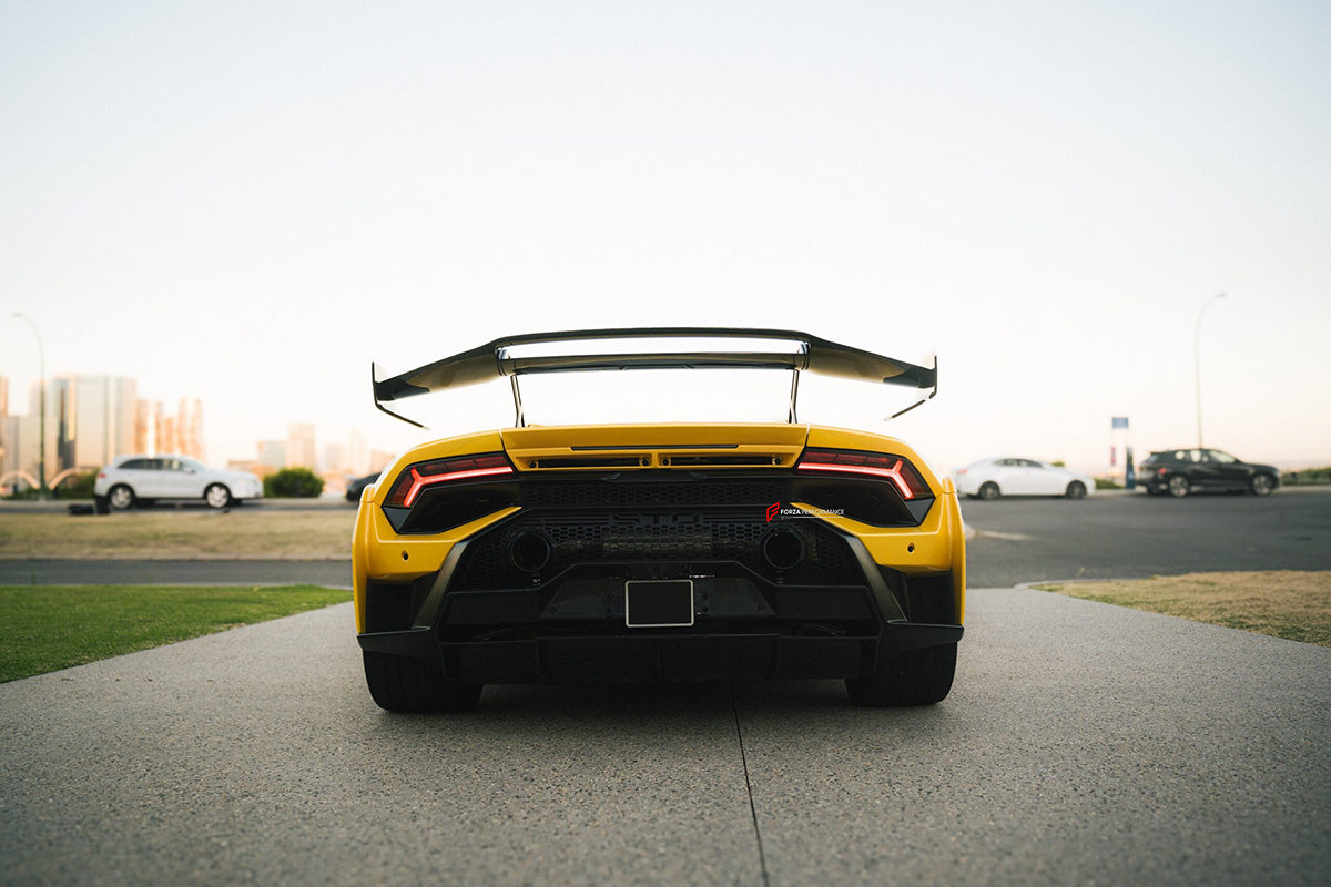 CONVERSION CARBON BODY KIT for LAMBORGHINI HURACAN LP580 LP610 LP640 SPYDER 2016 - 2019 upgrade to HURACAN STO LP 640

Set includes:
Front Lip
Front Bumper
Front Trunk with Air Inlets
Front Hood / Bonnet
Front Fenders
Front Fender Air Vents
Side Skirts
Rear Quarter Panels
Rear Engine Lid

Rear Wing Spoiler
Rear Bumper
Rear Diffuser
Exhaus System


Material: Dry Carbon

NOTE:

Professional installation is required
Why “Contact Us for Pricing”?

We don’t display fixed prices because our goal is to offer you t