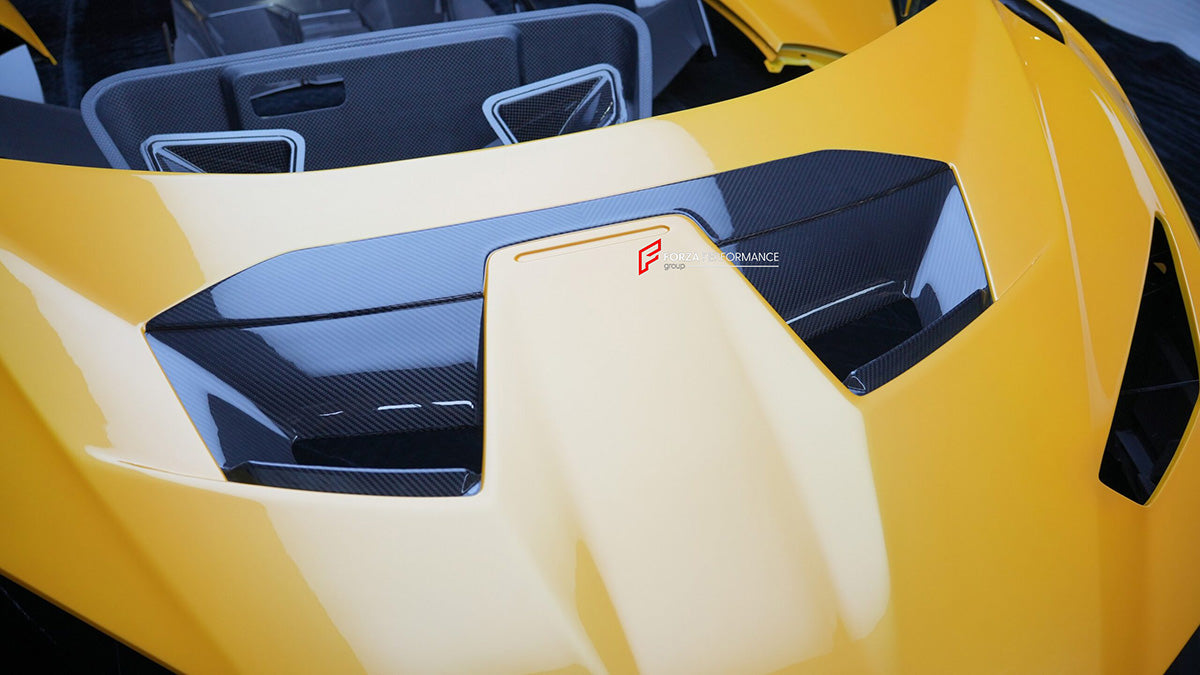 CONVERSION CARBON BODY KIT for LAMBORGHINI HURACAN LP580 LP610 LP640 SPYDER 2016 - 2019 upgrade to HURACAN STO LP 640

Set includes:
Front Lip
Front Bumper
Front Trunk with Air Inlets
Front Hood / Bonnet
Front Fenders
Front Fender Air Vents
Side Skirts
Rear Quarter Panels
Rear Engine Lid

Rear Wing Spoiler
Rear Bumper
Rear Diffuser
Exhaus System


Material: Dry Carbon

NOTE:

Professional installation is required
Why “Contact Us for Pricing”?

We don’t display fixed prices because our goal is to offer you t