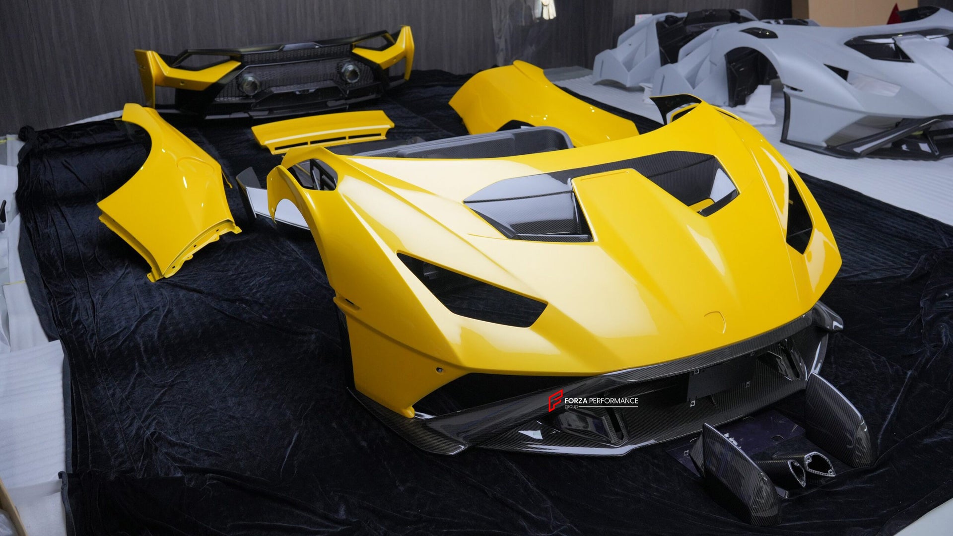 CONVERSION CARBON BODY KIT for LAMBORGHINI HURACAN LP580 LP610 LP640 SPYDER 2016 - 2019 upgrade to HURACAN STO LP 640

Set includes:
Front Lip
Front Bumper
Front Trunk with Air Inlets
Front Hood / Bonnet
Front Fenders
Front Fender Air Vents
Side Skirts
Rear Quarter Panels
Rear Engine Lid

Rear Wing Spoiler
Rear Bumper
Rear Diffuser
Exhaus System


Material: Dry Carbon

NOTE:

Professional installation is required
Why “Contact Us for Pricing”?

We don’t display fixed prices because our goal is to offer you t