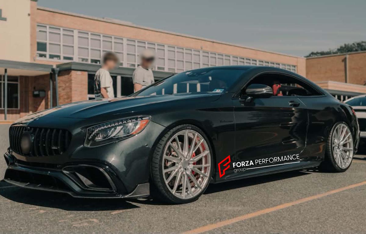 CONVERSION UPGRADE FACELIFT OLD TO NEW BODY KIT for MERCEDES-BENZ S-CLASS C217 S 400 S500 S550 2014 - 2020 to S63 AMG
Set includes:

Front Lip
Front Bumper Assembly
Front Grille
Mirror Housing
Rear Side Canards
Rear Diffuser
Spoiler
Exhaust Tips
Material: Carbon

NOTE: Professional installation is required.