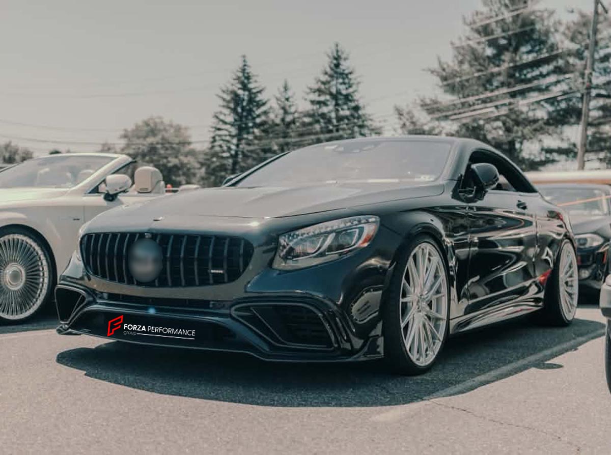 CONVERSION UPGRADE FACELIFT OLD TO NEW BODY KIT for MERCEDES-BENZ S-CLASS C217 S 400 S500 S550 2014 - 2020 to S63 AMG
Set includes:

Front Lip
Front Bumper Assembly
Front Grille
Mirror Housing
Rear Side Canards
Rear Diffuser
Spoiler
Exhaust Tips
Material: Carbon

NOTE: Professional installation is required.