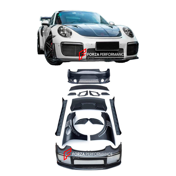 CONVERSION CARBON BODY KIT FOR PORSCHE 911 991.1 991.2 2011-2020 TO GT2RS

Set includes:

Front Bumper Assembly
Front Vent Cover
Front Fenders
Rear Fenders Vents
Rear Engine Cover
Rear Spoiler
Rear Bumper Assembly
Side Skirts

Material: Carbon fiber

NOTE: Professional installation is required