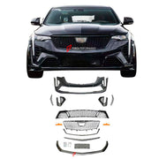 CONVERSION CT4 V BLACKWING FRONT BUMPER for CADILLAC CT4 2020+ FORZA PERFORMANCE Custom Fit
Set includes:

Front Bumper Assembly
Front Upper Grille
Front Center Grille
Front Bumper Vent Covers
Front Canards
Front Lip (Carbon Fiber Available)
Turn Signal Lights
Material: Plastic / Carbon Fiber

NOTE: Professional installation is required.