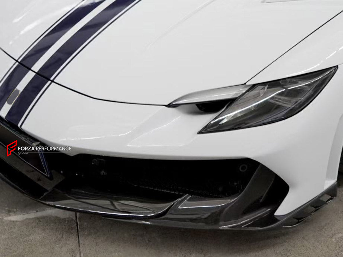 CONVERSION DRY CARBON BODY KIT for FERRARI 296 GTB GTS 2022+ UPGRADE to 296 SPECIALE 2026+ FORZA PERFORMANCE custom fit Speciale Style

Set includes:
Front Lip
Front Bumper Assembly
Side Skirts
Rear Spoiler Wing
Rear Diffuser

Material: Dry Carbon

NOTE: Professional installation is required.