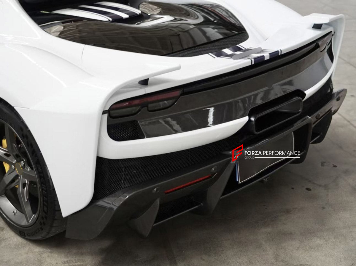 CONVERSION DRY CARBON BODY KIT for FERRARI 296 GTB GTS 2022+ UPGRADE to 296 SPECIALE 2026+ FORZA PERFORMANCE custom fit Speciale Style

Set includes:
Front Lip
Front Bumper Assembly
Side Skirts
Rear Spoiler Wing
Rear Diffuser

Material: Dry Carbon

NOTE: Professional installation is required.