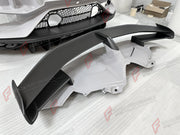 CONVERSION DRY CARBON BODY KIT for LAMBORGHINI AVENTADOR LP700 LP720 LP750 2011 - 2017 UPGRADE to AVENTADOR SVJ 2018 - 2022 FORZA PERFORMANCE custom fit SVJ Style

Set includes:
Front Bumper
Front Lip
Front Bumper Air Intakes
Side Skirts
Side Air Intakes
Engine Cover
Rear Wing Spoiler
Rear Bumper
Rear Diffuser

Material: Dry Carbon

NOTE: Professional installation is required.