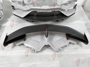 CONVERSION DRY CARBON BODY KIT for LAMBORGHINI AVENTADOR LP700 LP720 LP750 2011 - 2017 UPGRADE to AVENTADOR SVJ 2018 - 2022 FORZA PERFORMANCE custom fit SVJ Style

Set includes:
Front Bumper
Front Lip
Front Bumper Air Intakes
Side Skirts
Side Air Intakes
Engine Cover
Rear Wing Spoiler
Rear Bumper
Rear Diffuser

Material: Dry Carbon

NOTE: Professional installation is required.