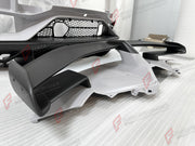 CONVERSION DRY CARBON BODY KIT for LAMBORGHINI AVENTADOR LP700 LP720 LP750 2011 - 2017 UPGRADE to AVENTADOR SVJ 2018 - 2022 FORZA PERFORMANCE custom fit SVJ Style

Set includes:
Front Bumper
Front Lip
Front Bumper Air Intakes
Side Skirts
Side Air Intakes
Engine Cover
Rear Wing Spoiler
Rear Bumper
Rear Diffuser

Material: Dry Carbon

NOTE: Professional installation is required.
