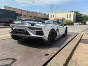 CONVERSION DRY CARBON BODY KIT for LAMBORGHINI AVENTADOR LP700 LP720 LP750 2011 - 2017 UPGRADE to AVENTADOR SVJ 2018 - 2022 FORZA PERFORMANCE custom fit SVJ Style

Set includes:
Front Bumper
Front Lip
Front Bumper Air Intakes
Side Skirts
Side Air Intakes
Engine Cover
Rear Wing Spoiler
Rear Bumper
Rear Diffuser

Material: Dry Carbon

NOTE: Professional installation is required.