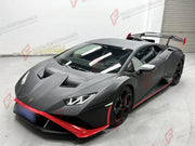 DRY CARBON BODY KIT for LAMBORGHINI HURACAN STO 2021 - 2024 FORZA PERFORMANCE custom fit STO Style

Set includes:
Front Bumper
Front Lip
Hood Bonnet
Front Fenders
Side Skirts
Rear Fenders with Air Intakes
Engine Cover
Rear Bumper
Rear Diffuser
Rear Wing Spoiler

Material: Dry Carbon

NOTE: Professional installation is required.