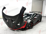 DRY CARBON BODY KIT for LAMBORGHINI HURACAN STO 2021 - 2024 FORZA PERFORMANCE custom fit STO Style

Set includes:
Front Bumper
Front Lip
Hood Bonnet
Front Fenders
Side Skirts
Rear Fenders with Air Intakes
Engine Cover
Rear Bumper
Rear Diffuser
Rear Wing Spoiler

Material: Dry Carbon

NOTE: Professional installation is required.