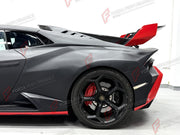 DRY CARBON BODY KIT for LAMBORGHINI HURACAN STO 2021 - 2024 FORZA PERFORMANCE custom fit STO Style

Set includes:
Front Bumper
Front Lip
Hood Bonnet
Front Fenders
Side Skirts
Rear Fenders with Air Intakes
Engine Cover
Rear Bumper
Rear Diffuser
Rear Wing Spoiler

Material: Dry Carbon

NOTE: Professional installation is required.