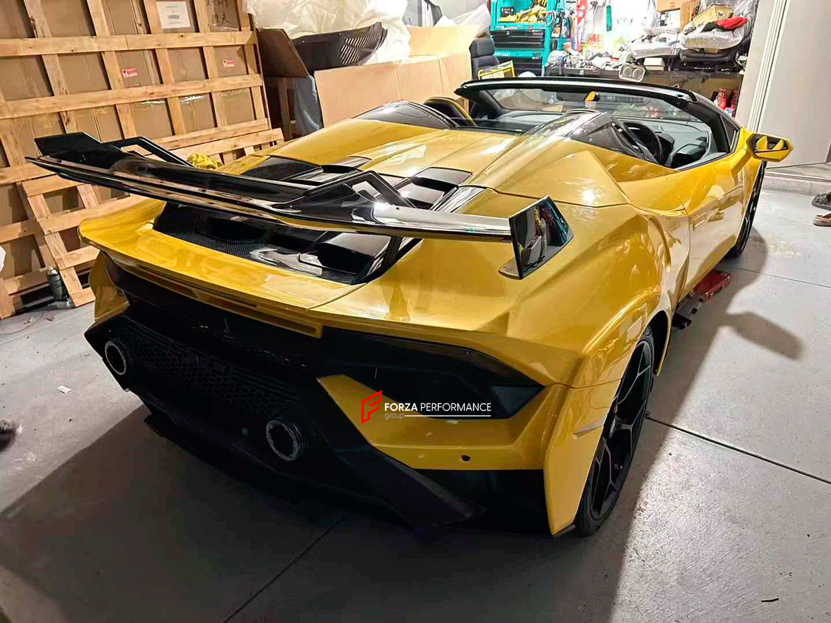 CONVERSION DRY CARBON BODY KIT for LAMBORGHINI HURACAN LP610 EVO SPYDER UPGRADE STO 2019+

Set includes:
Front Lip
Air Vent Covers
Hood/Bonnet
Side Mirror Covers

Rear Side Fender Flares
Rear Spoiler
Rear Diffuser


Material: Dry Carbon

NOTE: Professional installation is required. Body kit comes unpainted

Each part of this kit can be sent separately. Please contact us if you need a specific part.

Contact us for pricing.

Payment ►
Visa

Mastercard

PayPal with a credit card (add 4.4% at checkout)
Payonee
