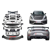 CONVERSION DRY CARBON BODY KIT for PORSCHE 718 982 CAYMAN BOXSTER 2016 - 2025 UPGRADE to GT4 RS 2016 - 2025 FORZA PERFORMANCE custom fit GT4 RS

Set includes:
Front Lip
Front Bumper Assembly
Front Grille
Side Mirror Covers
Rear Spoiler
Rear Diffuser
Exhaust Tips

Material: Dry Carbon, Plastic

NOTE: Professional installation is required.