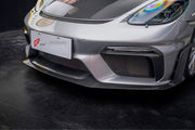CONVERSION DRY CARBON BODY KIT for PORSCHE 718 982 CAYMAN BOXSTER 2016 - 2025 UPGRADE to GT4 RS 2016 - 2025 FORZA PERFORMANCE custom fit GT4 RS

Set includes:
Front Lip
Front Bumper Assembly
Front Grille
Side Mirror Covers
Rear Spoiler
Rear Diffuser
Exhaust Tips

Material: Dry Carbon, Plastic

NOTE: Professional installation is required.