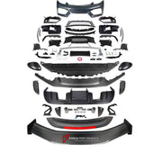 CONVERSION DRY CARBON BODY KIT for PORSCHE 718 982 CAYMAN BOXSTER 2016 - 2025 UPGRADE to GT4 RS 2016 - 2025 FORZA PERFORMANCE custom fit GT4 RS

Set includes:
Front Lip
Front Bumper Assembly
Front Grille
Side Mirror Covers
Rear Spoiler
Rear Diffuser
Exhaust Tips

Material: Dry Carbon, Plastic

NOTE: Professional installation is required.