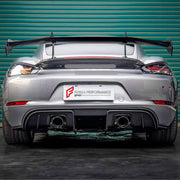CONVERSION DRY CARBON BODY KIT for PORSCHE 718 982 CAYMAN BOXSTER 2016 - 2025 UPGRADE to GT4 RS 2016 - 2025 FORZA PERFORMANCE custom fit GT4 RS

Set includes:
Front Lip
Front Bumper Assembly
Front Grille
Side Mirror Covers
Rear Spoiler
Rear Diffuser
Exhaust Tips

Material: Dry Carbon, Plastic

NOTE: Professional installation is required.