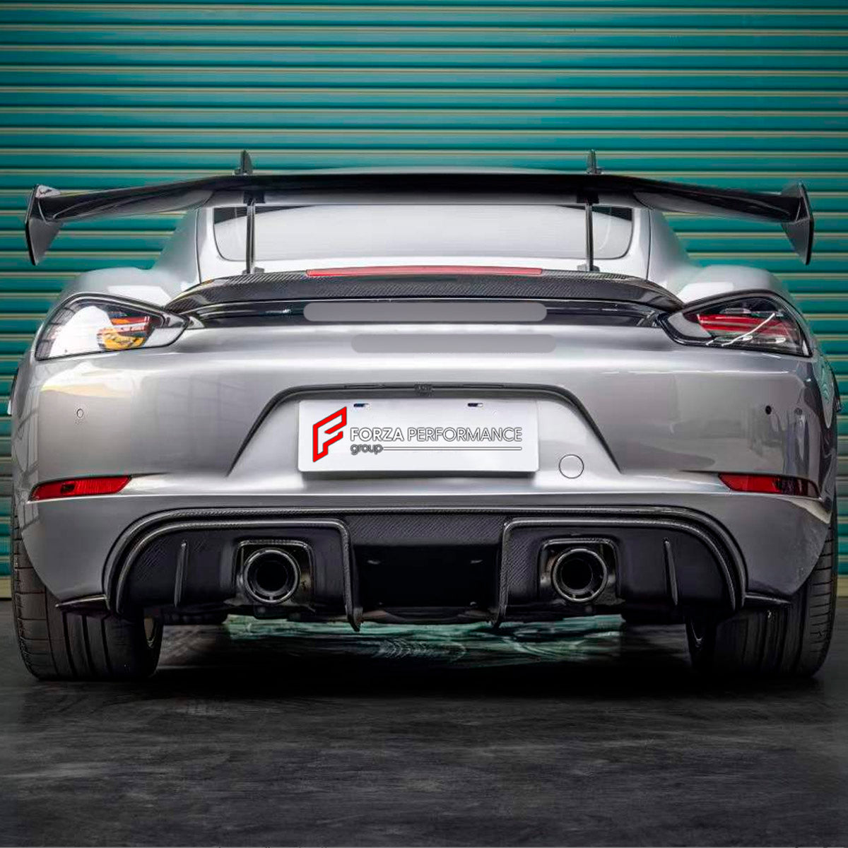 CONVERSION DRY CARBON BODY KIT for PORSCHE 718 982 CAYMAN BOXSTER 2016 - 2025 UPGRADE to GT4 RS 2016 - 2025 FORZA PERFORMANCE custom fit GT4 RS

Set includes:
Front Lip
Front Bumper Assembly
Front Grille
Side Mirror Covers
Rear Spoiler
Rear Diffuser
Exhaust Tips

Material: Dry Carbon, Plastic

NOTE: Professional installation is required.