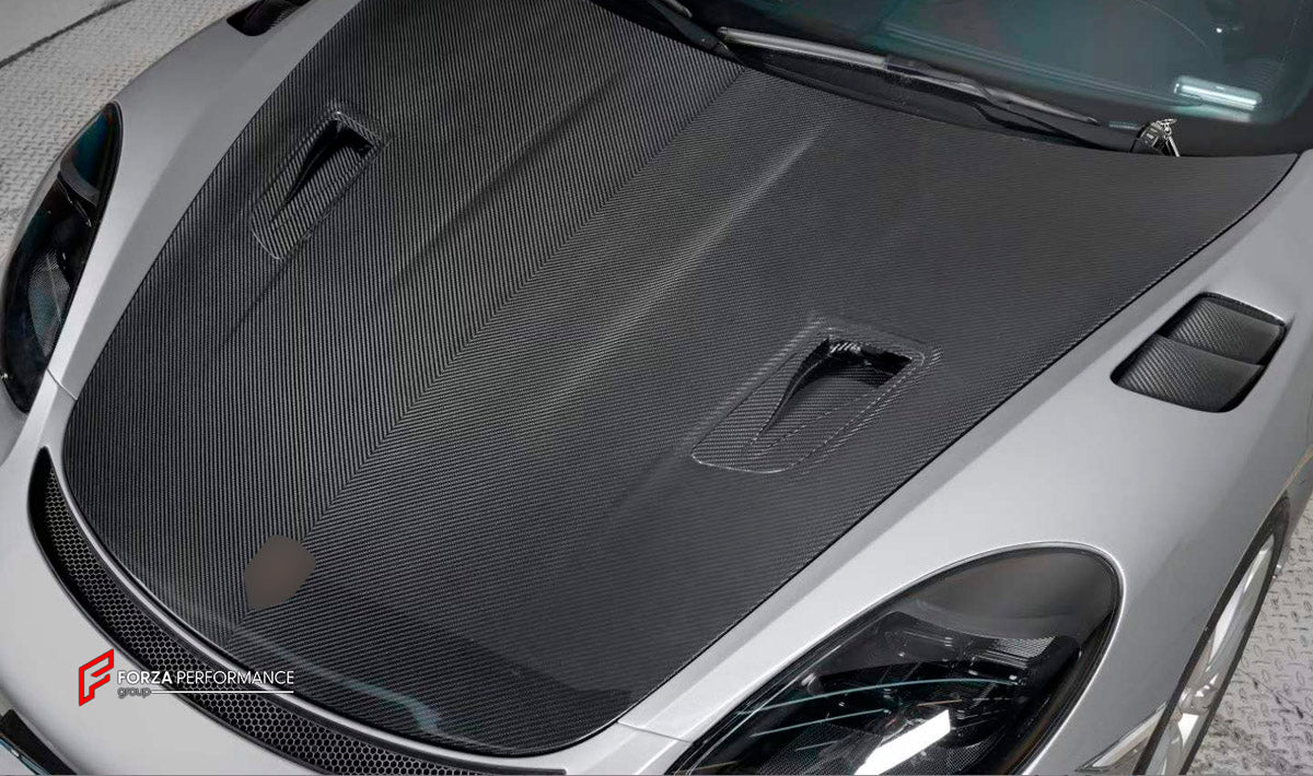 CONVERSION DRY CARBON BODY KIT for PORSCHE 718 982 CAYMAN BOXSTER 2016 - 2025 UPGRADE to GT4 RS 2016 - 2025 FORZA PERFORMANCE custom fit GT4 RS

Set includes:
Front Lip
Front Bumper Assembly
Front Grille
Side Mirror Covers
Rear Spoiler
Rear Diffuser
Exhaust Tips

Material: Dry Carbon, Plastic

NOTE: Professional installation is required.