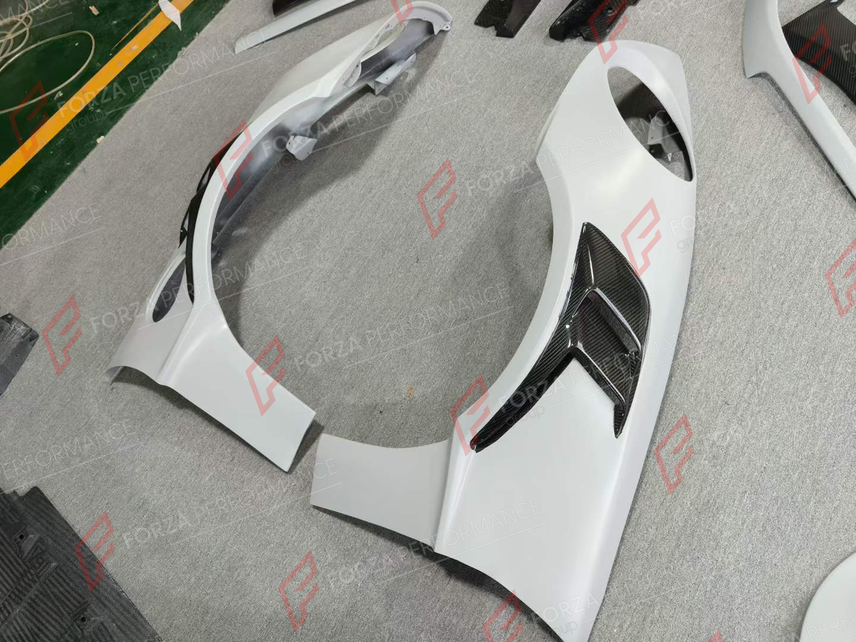 CONVERSION DRY CARBON BODY KIT for PORSCHE 911 992 2019+ UPGRADE to 992 GT3 RS 2022+ FORZA PERFORMANCE custom fit GT3 RS Style

Set includes:
Front Bumper Assembly
Hood Bonnet
Front Fenders
Doors
Side Skirts
Rear Fenders
Rear Spoiler Wing
Rear Bumper
Rear Diffuser

Material: Dry Carbon

NOTE: Professional installation is required.