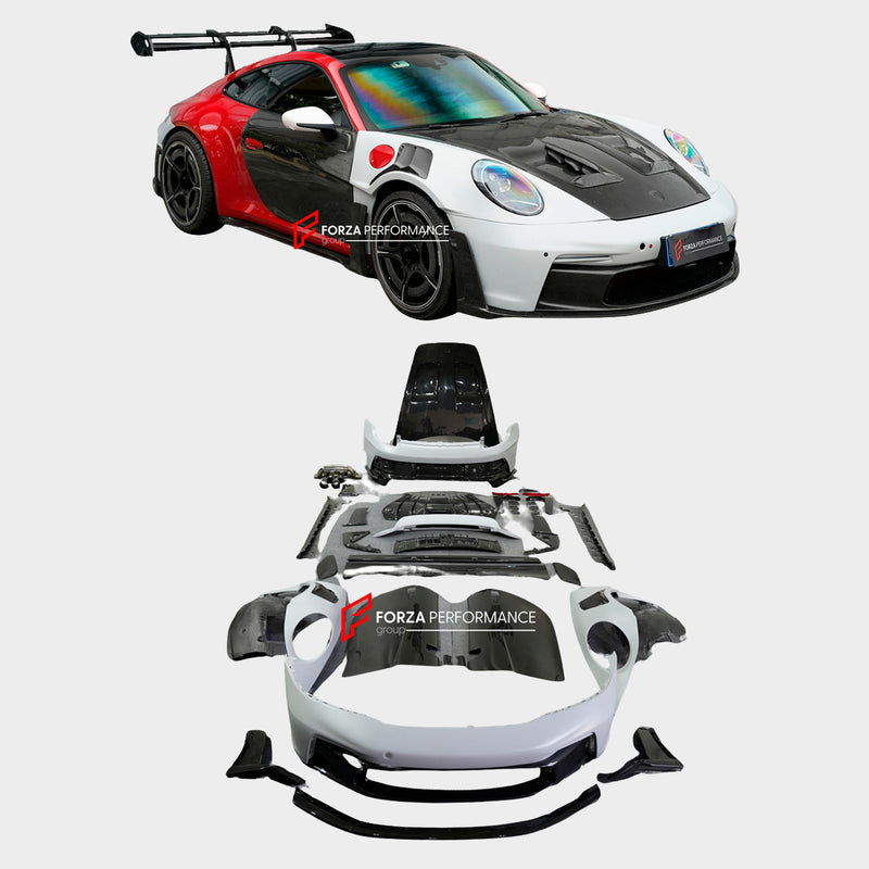 CONVERSION DRY CARBON BODY KIT for PORSCHE 911 992.1 CARRERA CARRERA S 2019 - 2025 UPGRADE to PORSCHE 911 992 GT3 RS