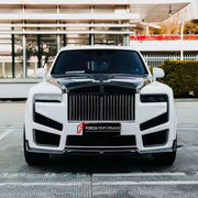 CONVERSION DRY CARBON BODY KIT for ROLLS-ROYCE CULLINAN SERIES I 2018 - 2024 UPGRADE to CULLINAN SERIES II 2024+ FORZA PERFORMANCE custom fit Mansory Style

Set includes:
Front Bumper Assembly
Front Grille
Hood Bonnet
Side Fender Vents
Fender Flares
Side Skirts
Roof Spoiler
Ducktail Spoiler
Rear Window Air Vent Trims
Rear Bumper Assembly
Rear Diffuser
Forged Wheels Rims

Material: Dry Carbon

NOTE: Professional installation is required.