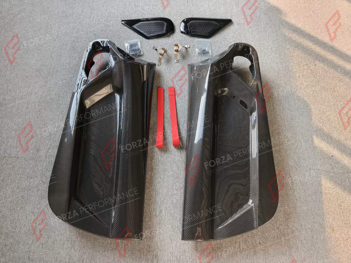 CONVERSION DRY CARBON INTERIOR DOOR PANELS for LAMBORGHINI AVENTADOR LP700 LP720 2011 - 2016 UPGRADE to SVJ 2018 - 2022 FORZA PERFORMANCE custom fit SVJ Style

Set includes:
Interior Door Panels

Material: Dry Carbon

NOTE: Professional installation is required.