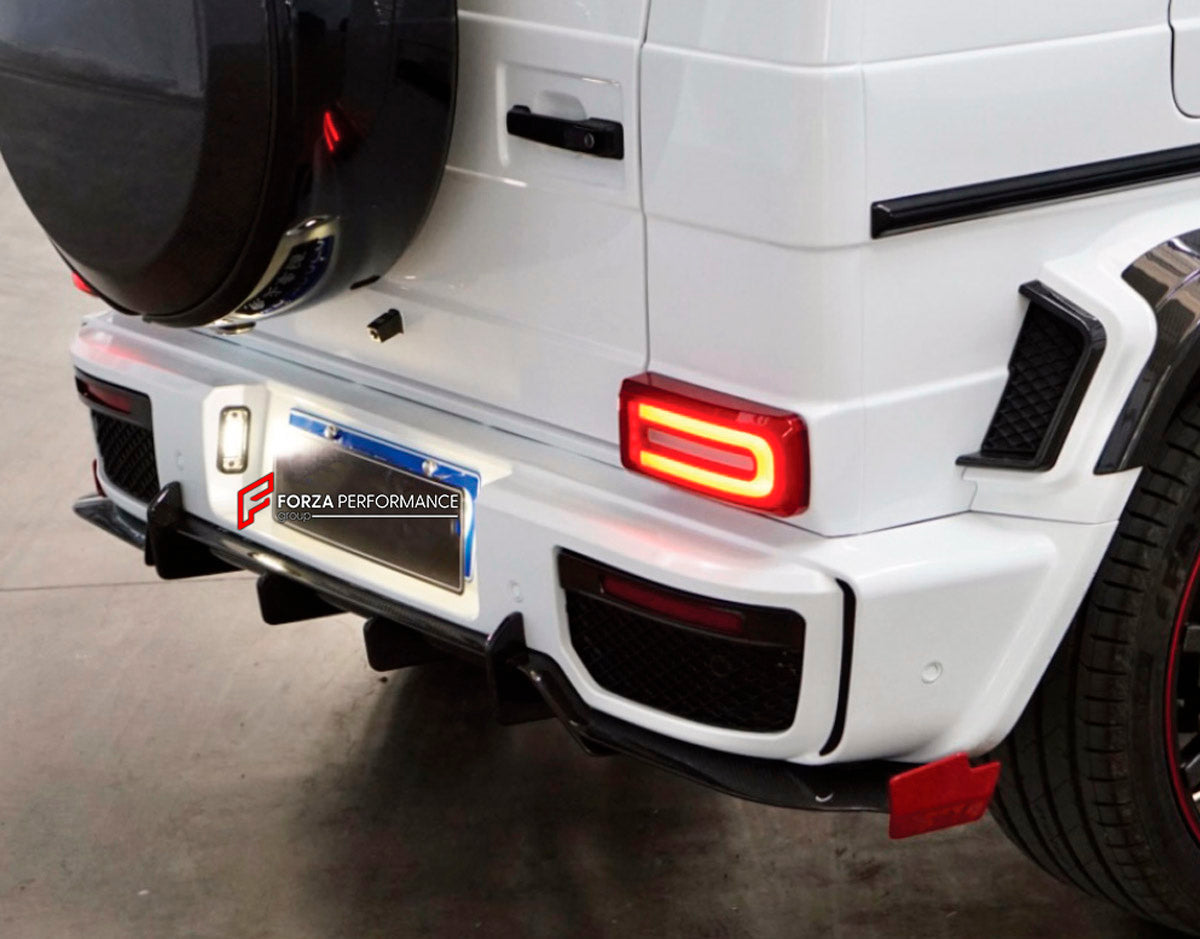 CONVERSION DRY CARBON REAR DIFFUSER for MERCEDES-BENZ G-CLASS W463 2008 - 2018 UPGRADE to G-CLASS W464 2019 - 2024 FORZA PERFORMANCE custom fit R Style

Set includes:
Rear Diffuser

Material: Dry Carbon

NOTE: Professional installation is required.
