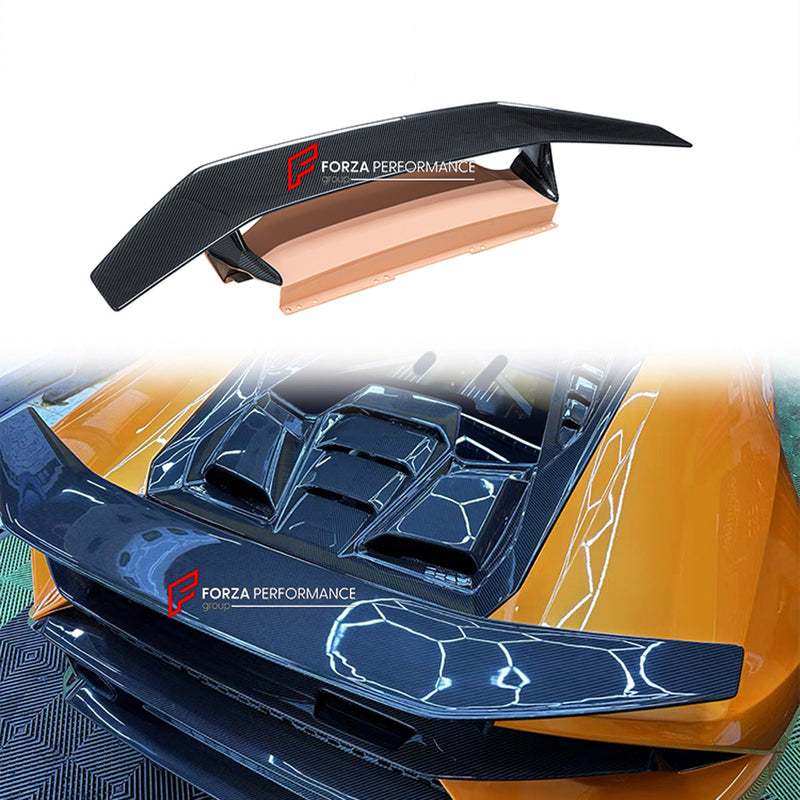 CONVERSION DRY CARBON REAR SPOILER WING for LAMBORGHINI HURACAN LP580 LP610 2014 - 2019 UPGRADE to HURACAN TECNICA 2022 - 2024