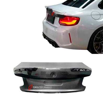 DRY CARBON REAR TRUNK LID for BMW M2 F87 2016 - 2021 UPGRADE into M PERFORMANCE

Set includes:

Trunk Lid

Material: Dry Carbon

Note: Professional installation is required. All hinges, brackets, locks must be reused from factory trunk.

Payment ►
Visa
Mastercard
PayPal with a credit card (add 4.4% at checkout)
Payoneer
Cryptocurrency
Shipment ►
By express DHL/UPS/TNT/FedEx
To the local international airport
Special line by air
Special line by the sea
To Europe and the UK by train

Please let us know which 