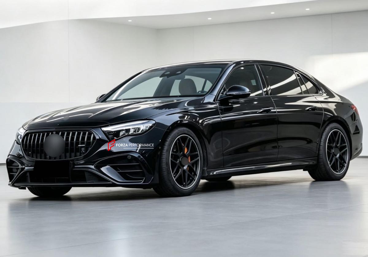 CONVERSION E53 AMG BODY KIT for MERCEDES BENZ E CLASS W214 E350 E450 4MATIC 2023+
Set includes:

Front Bumper
Front Grille
Front Bumper Lower Grille
Side Skirts
Rear Bumper
Rear Diffuser
Exhaust Tips
Material: Plastic

NOTE: Professional installation is required.