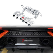 CONVERSION EXHAUST SYSTEM for LAMBORGHINI HURACAN LP580 LP610 2014 - 2019 UPGRADE to HURACAN TECNICA 2022 - 2024

Set includes:

Mid Pipe
Valved Bypass Muffler
Exhaust Tips
Electronic Remote Valve Control
Material: Dry Carbon

Production time: 10–15 days