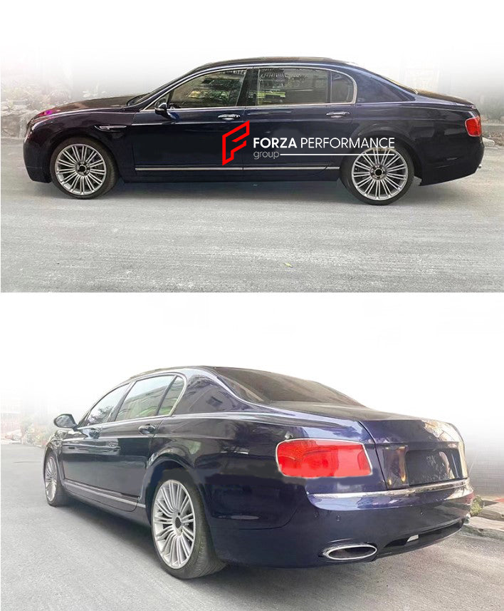 CONVERSION BODY KIT for BENTLEY FLYING SPUR 2005 - 2013 to 2013 - 2016    Set includes:  Front lip  Hood  Center Grille  Lower mesh Rear bumper Fenders Taillights  Headlights Hood