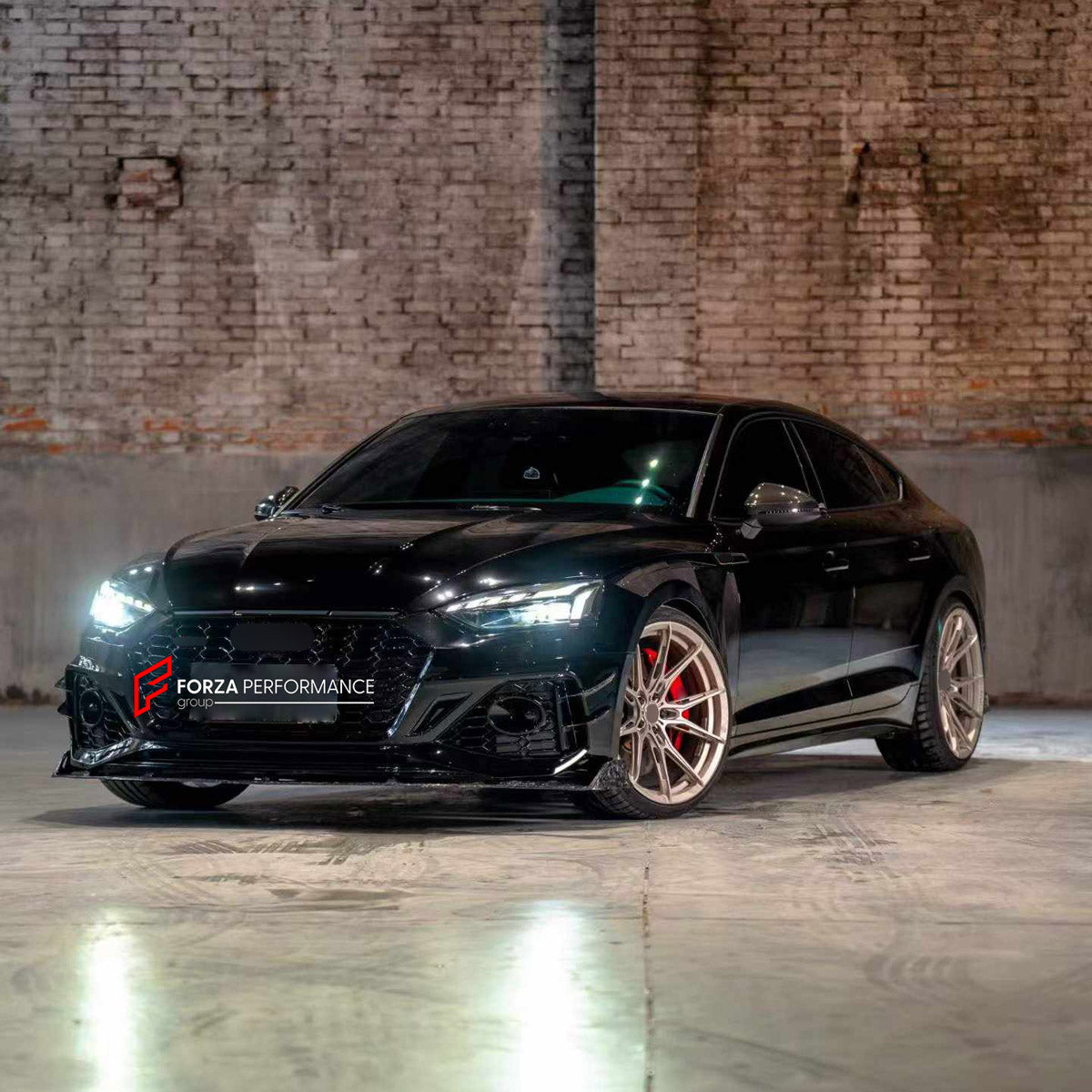 CONVERSION FORGED CARBON BODY KIT for AUDI S5 B9.5 F5 FACELIFT 2020 - 2025 UPGRADE to RS5 B9.5 F5 FACELIFT 2020 - 2025 FORZA PERFORMANCE custom fit RS5 Style

Set includes:
Front Lip
Front Bumper Assembly
Front Bumper Canards
Rear Bumper Fins
Rear Diffuser

Material: Forged Carbon

NOTE: Professional installation is required.