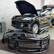 CONVERSION FRONT BUMPER AND REAR BUMPER for PORSCHE CAYENNE E4 9Y0.2 2024+ UPGRADE to TURBO GT 2024+ FORZA PERFORMANCE custom fit Turbo GT Style

Set includes:
Front Bumper
Rear Bumper

Material: Plastic

NOTE: Professional installation is required.