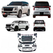 CONVERSION UPGRADE FACELIFT OLD TO NEW BODY KIT for Nissan Patrol Y63 XE 2024+ to Patrol Y63 SE 2024+
Set includes:

Front Bumper Assembly
Material: Plastic

NOTE: Professional installation is required.