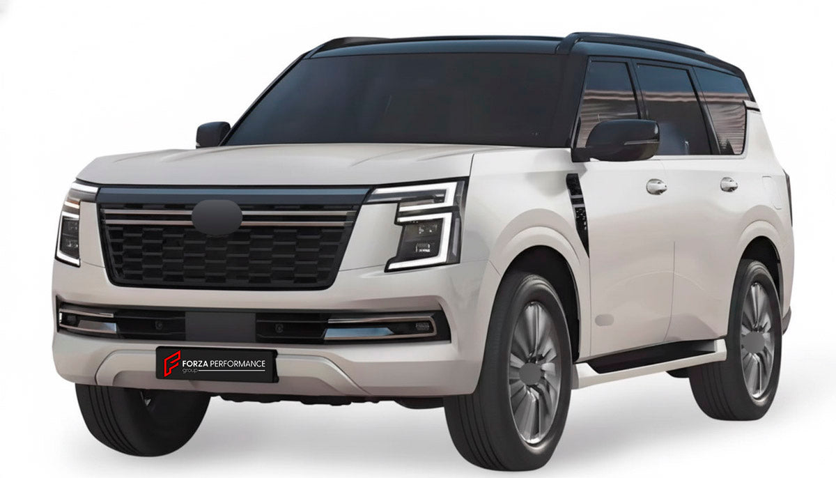 CONVERSION UPGRADE FACELIFT OLD TO NEW BODY KIT for Nissan Patrol Y63 XE 2024+ to Patrol Y63 SE 2024+
Set includes:

Front Bumper Assembly
Material: Plastic

NOTE: Professional installation is required.