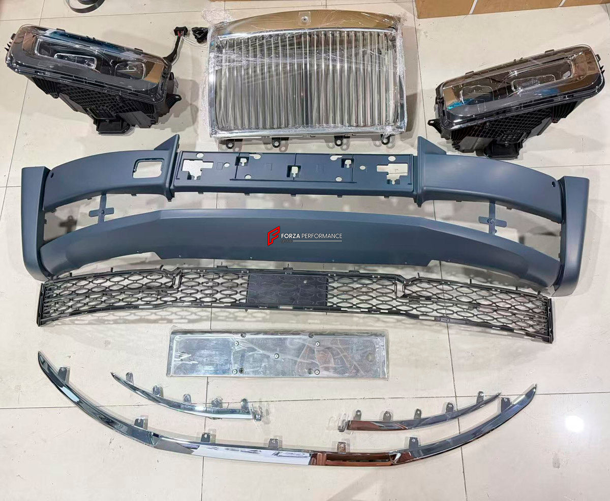 CONVERSION UPGRADE FACELIFT OLD TO NEW BODY KIT for Rolls Royce Phantom VIII 2022+ to Phantom VII 2002 - 2016
Set includes:

Front Bumper Assembly
Material: Plastic

NOTE: Professional installation is required.