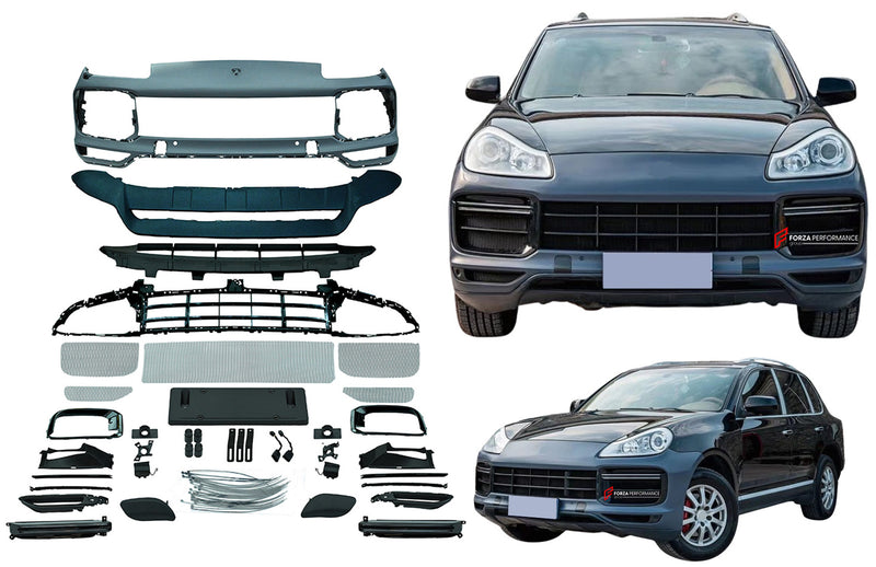 CONVERSION FRONT BUMPER BODYKIT for PORSCHE CAYENNE E1 9PA 957 2007 - 2010 upgrade to 9Y0.1 TURBO 2018-2023