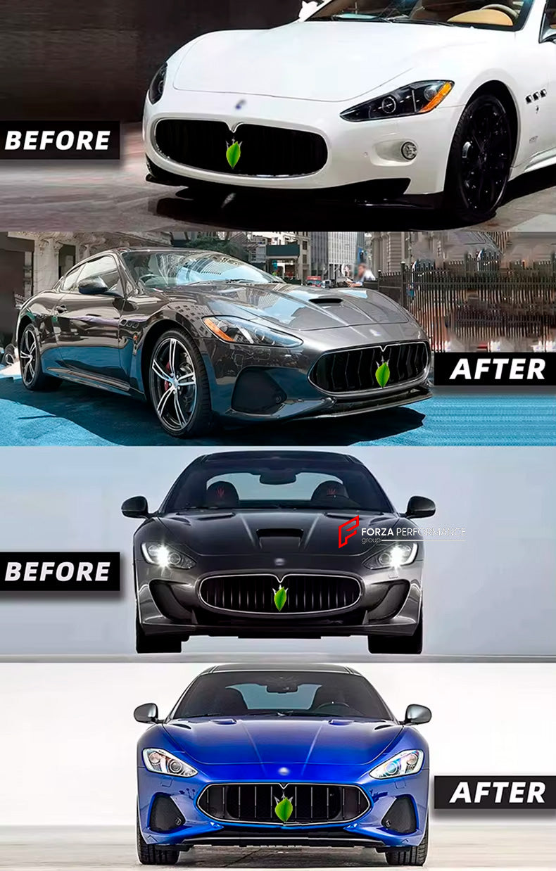 CONVERSION FRONT BUMPER KIT for MASERATI GRANTURISMO 1 M145 2007 - 2019 upgrade to M189 2023+

Set includes:

Front Bumper
Front Grille

Material: Plastic

NOTE: Professional installation is required.

Why “Contact Us for Pricing”?

We don’t display fixed prices because our goal is to offer you the most competitive deal possible. Product costs often decrease over time, and by requesting a quote, you’ll receive our most up-to-date price on market.

SECURED PAYMENT METHODS&nbsp;
PayPal (+4.4% fee)
Visa / Mast