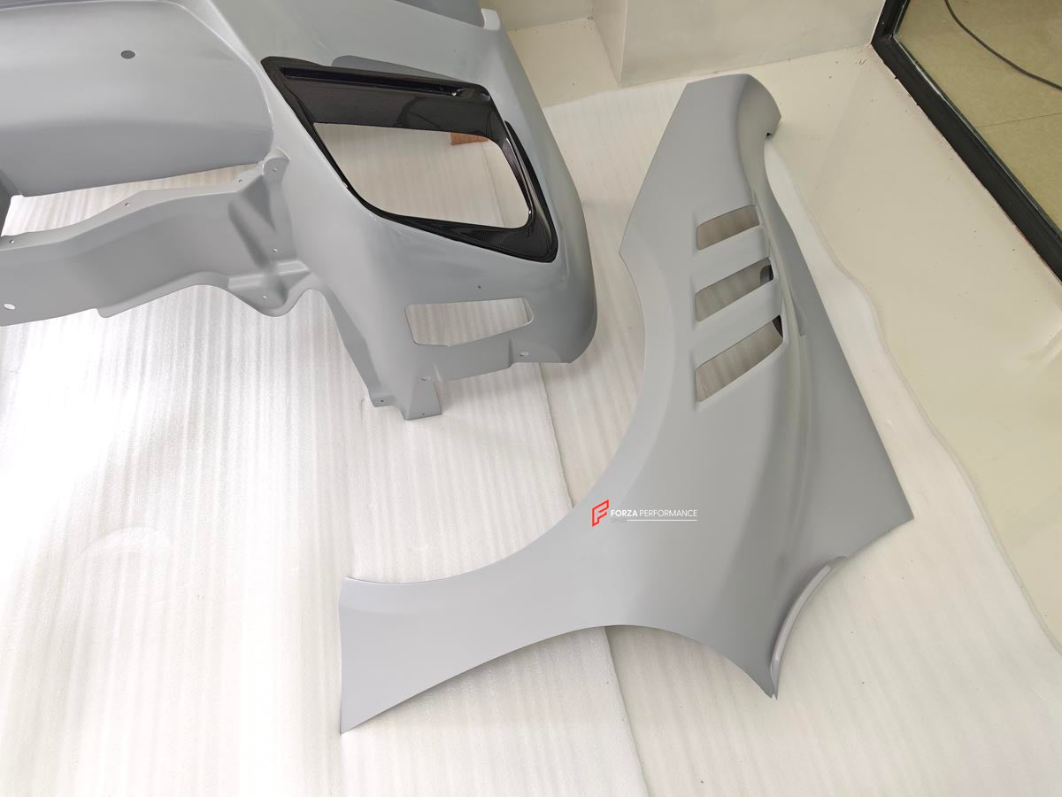 BODY KIT for FERRARI F12 TDR
Set includes:

Front Lip
Front Bumper
Front Air Vent Cover
Front Fenders
Hood/Bonnet
Side Skirts
Rear Diffuser
NOTE: Professional installation is required