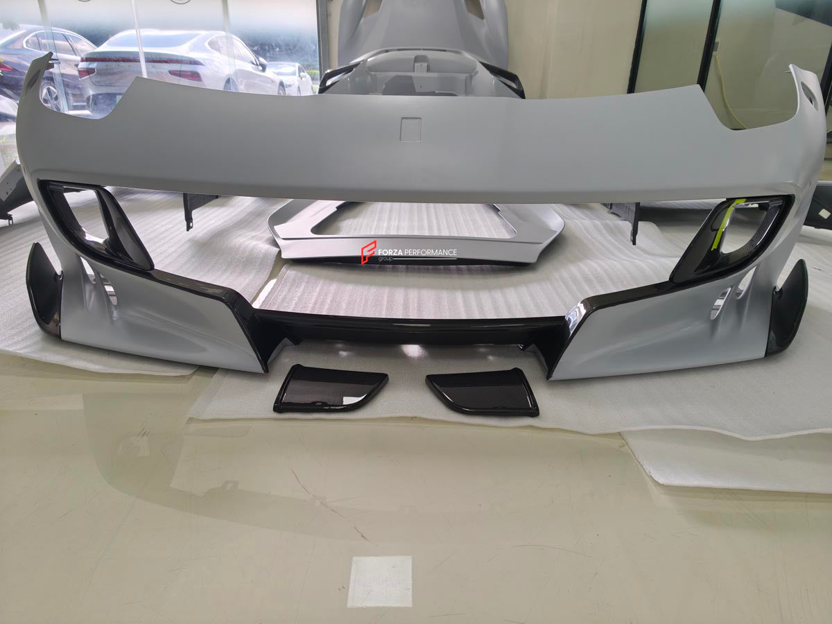 BODY KIT for FERRARI F12 TDR
Set includes:

Front Lip
Front Bumper
Front Air Vent Cover
Front Fenders
Hood/Bonnet
Side Skirts
Rear Diffuser
NOTE: Professional installation is required