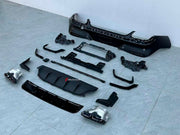 CONVERSION GLC 63 REAR BUMPER WITH DIFFUSER AND EXHAUST TIPS for MERCEDES BENZ GLC COUPE C254 2024 - 2026 Forza Performance Custom fit
Set includes:

Rear Bumper
Rear Bumper Corner Trims
Rear Bumper Canards
Rear Diffuser
Mounting Brackets
Exhaust Tips
Material: Plastic + Stainless Steel

NOTE: Professional installation is required.