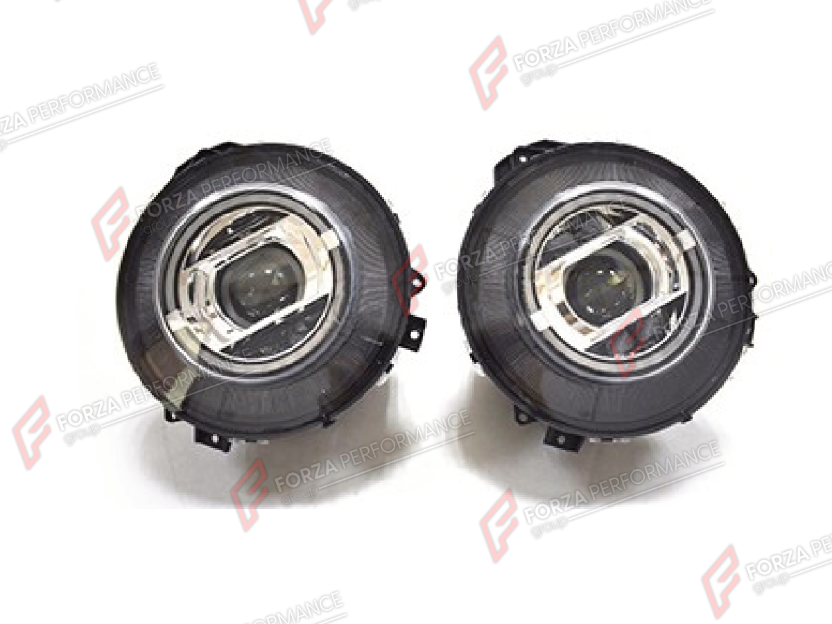 CONVERSION HEADLIGHTS for MERCEDES-BENZ G-CLASS W463 2008 - 2018 UPGRADE to G-CLASS W464 2019 - 2024

Set includes:
Headlights

Material: Plastic

NOTE: Professional installation is required.